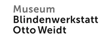 Screenshot: Drei Zeilen: oben in Grau „Museum“, darunter in Schwarz „Blindenwerkstatt“ und „Otto Weidt“.
