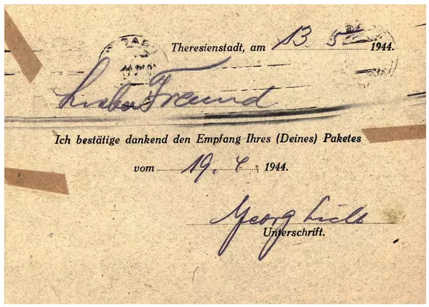 Georg Licht an Siegbert Lewin c/o Blindenwerkstatt, 13. Mai 1944