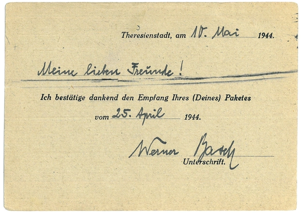 Werner Basch to the Workshop for the Blind, May 10, 1944